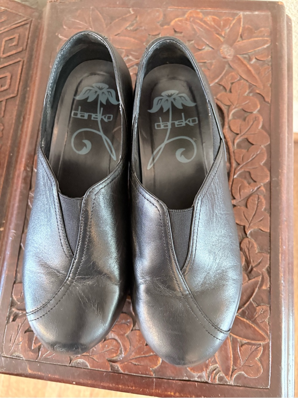 Dansko Charcoal Leather Slip-On Loafers